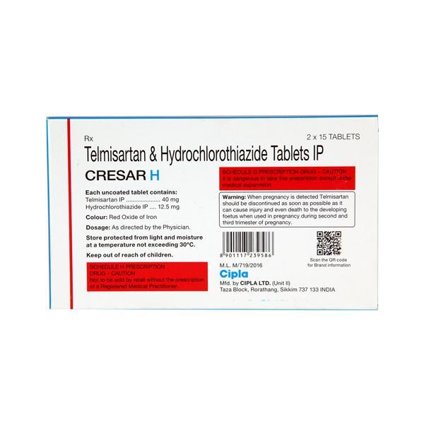 Cresar H 40mg Tablet 15'S - Hypertension-Ang