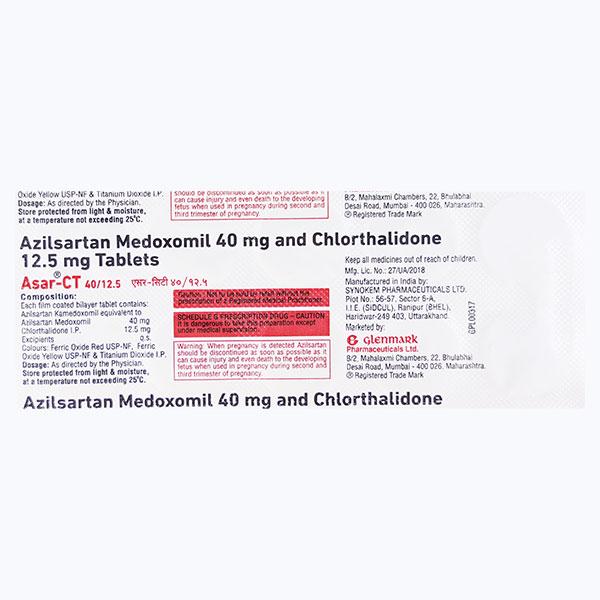 Asar CT 40/12.5mg Tablet 10'S - Hypertension-Ang