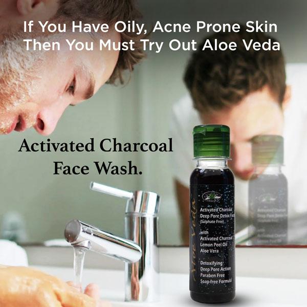 Aloe Veda Deep Pore Detox Face Wash - Activated Charcoal 100 ml - Face Wash & Cleansers