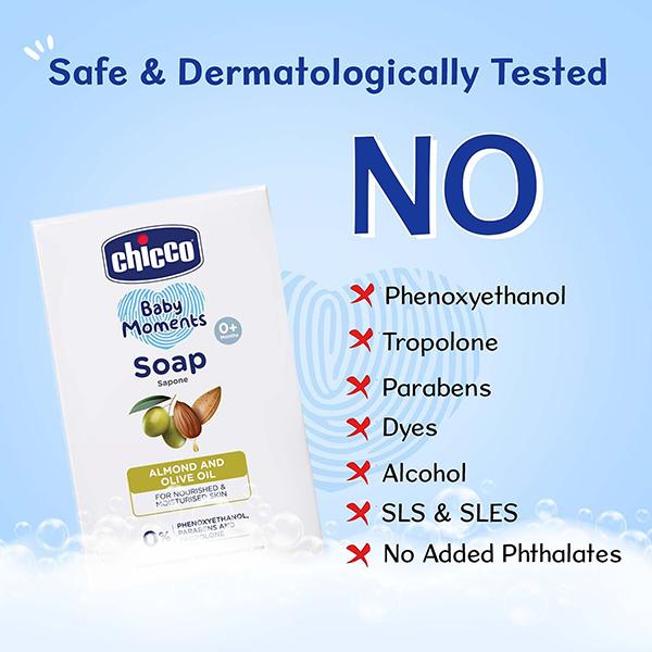 Chicco Baby Moments Soap 125G (Buy3 Get1 Free) 4's - Baby Soap