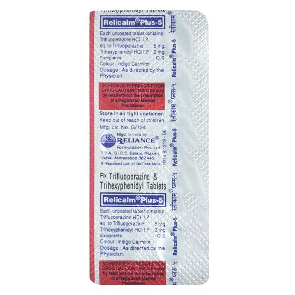 Relicalm Plus 5mg Tablet 10'S - Psychosis-Ans
