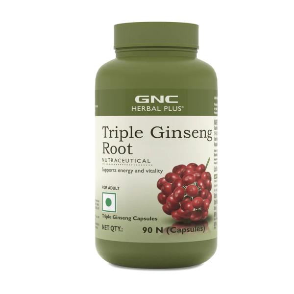 Netmeds | GNC Herbal Plus Triple Ginseng Root Veg Capsule 90's