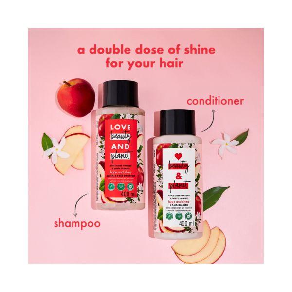 Love Beauty And Planet A Pple Cider Vinegar & Jasmine Sulfate Free Shine Shampoo 400 ml - Shampoos