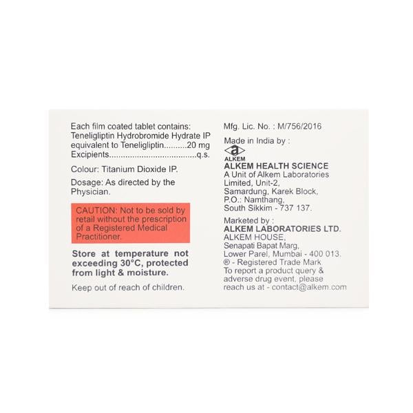 Tegliptin 20mg Tablet 15'S - Diabetes-Ant