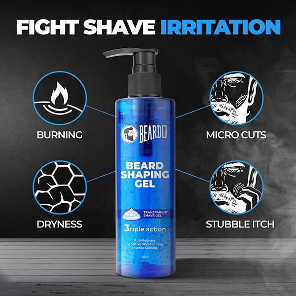Beardo Beard Shaping Gel for Men Anti-Redness Sensitive Skin Calming Intense Cooling 110 ml - Multi-Stylers