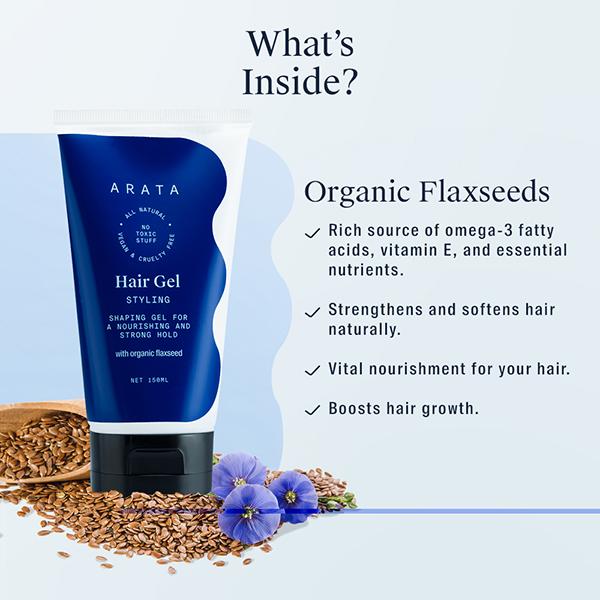 Arata Natural Hair Gel for Styling, Shaping and Strong Hold 150ml - Hair Gels & Waxes