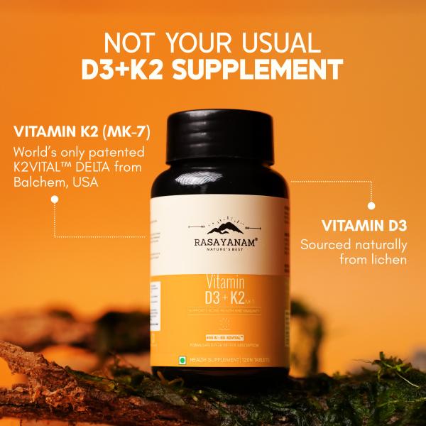 Rasayanam Vitamin D3 K2 (MK-7) Tablets 120's - Speciality Medicines