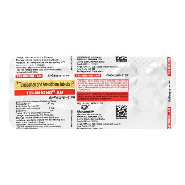 Netmeds | Telmikind AM 40mg Tablet 10'S