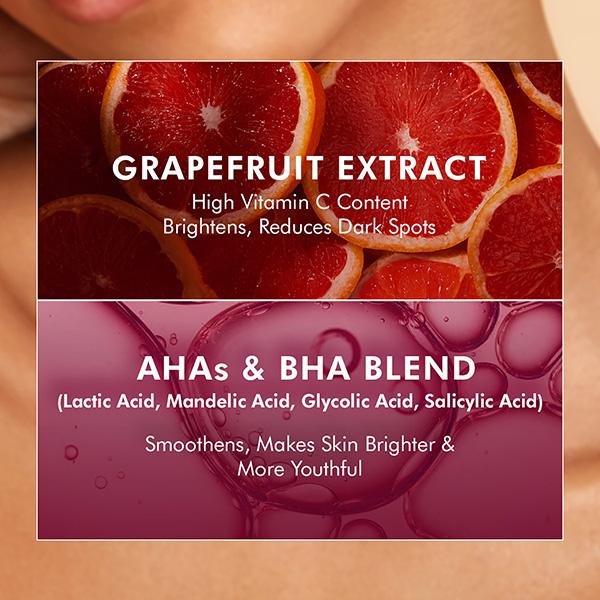 mCaffeine Glow Boost Grapefruit Body Scrub - Tan Removal, AHAs Lactic and Glycolic Acid, Vit C Rich 175 gm - Scrubs & Exfoliants