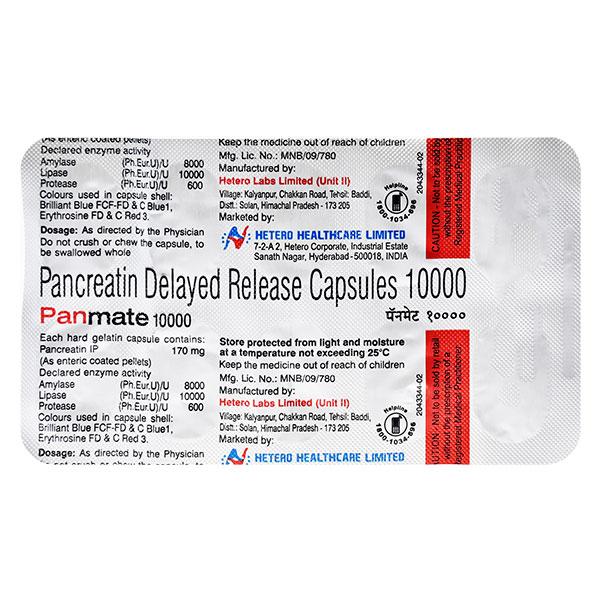 Panmate 10000mg Capsule 10'S - Digestion-Dig