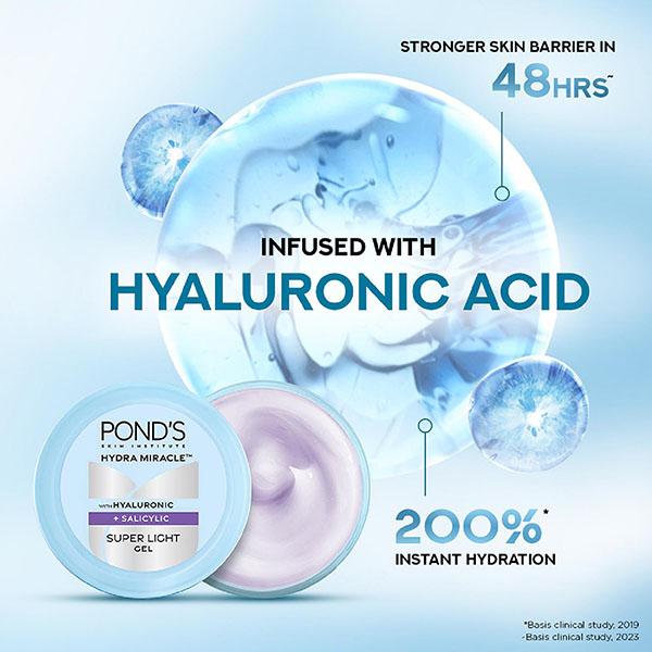 Pond's Hydra Miracle Super Light Gel with Hyaluronic Acid & Salicylic 200 gm - Face Moisturizers