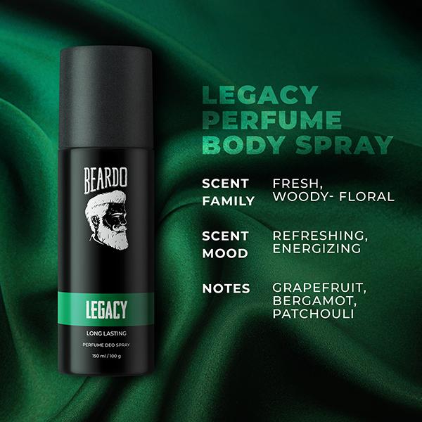 Beardo Legacy Perfume Deo Spray Long Lasting 150ml - Men Deodorants/Roll-Ons