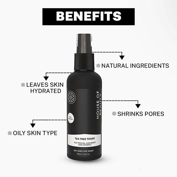 House of Beauty Tea Tree+Avocado Toner-Oily, Combination & Sensitive & Acne Prone Skin 100ml - Toners
