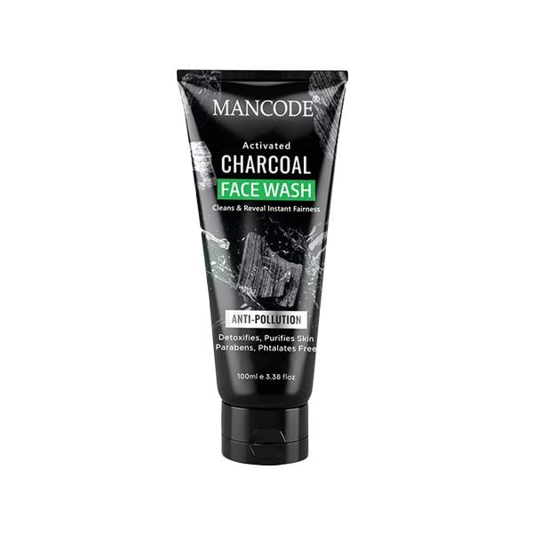 Mancode Activated Charcoal Face Wash for Men - Deep Cleansing & Detoxifying for Clear Skin 100 ml - Face Wash & Cleansers