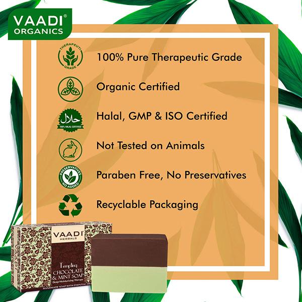 Vaadi Herbals Tempting Chocolate & Mint Soap - Deep Moisturising Therapy 75 gm - Soaps