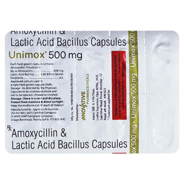 UNIMOX 500 Capsule 10's - Bacterial Infections-Pen