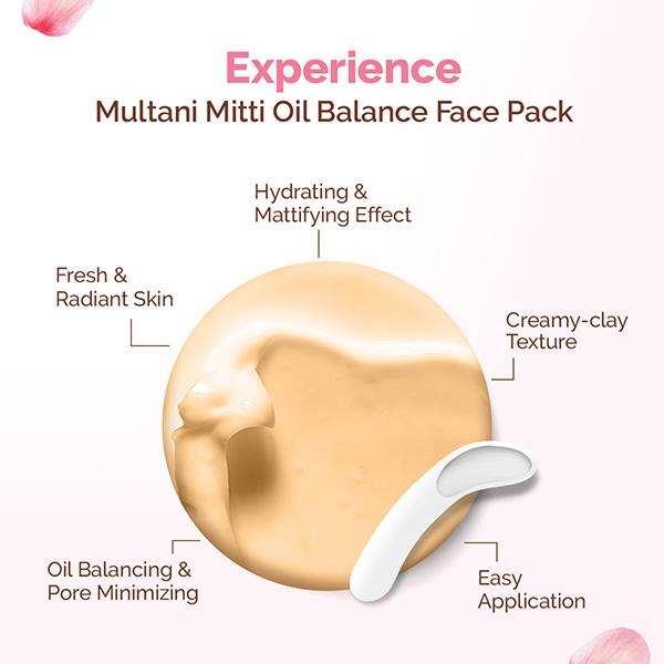 Mamaearth Multani Mitti Oil Balance Face Pack Multani Mitti & Bulgarian Rose Normal Oily Skin 200 gm - Face Packs