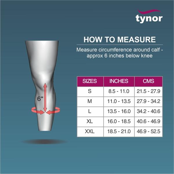 Tynor Compression Stocking Below Knee Classic (Pair) (L) (I 16) - Knee/Leg Supports