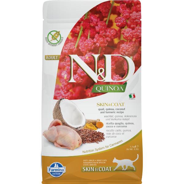Netmeds | Farmina N&D Quinoa Skin & Coat Cat Food - Quail, Coconut & Turmeric (Adult) 1.5 kg