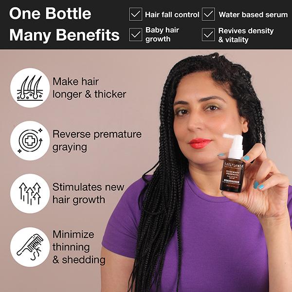 Soulflower Rosemary Redensyl Hair Growth Serum 30 ml - Hair Serums