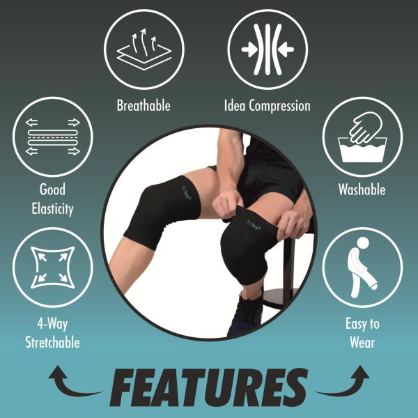 AccuSure Orthopedic Pain Relief Knee Support - Black & Green (S) 1's - Knee/Leg Supports