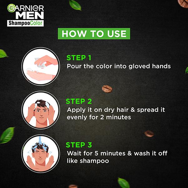 Garnier Men Shampoo Color Shade 3.16 Burgundy (10ml+10ml) - Sachet/Shampoo