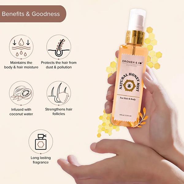 Dromen and Co Natural Honey Mist for Hair and Body 100 ml - Hair Sprays & Mists