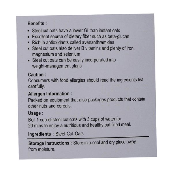 Nutriwish Steel Cut Oats 1.75 kg - Nutritional Bars