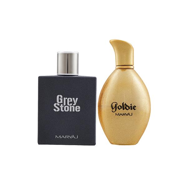 Netmeds | Maryaj Grey Stone EDP Aromatic Woody Perfume And Maryaj Goldie EDP Fruity Floral Perfume 200 ml