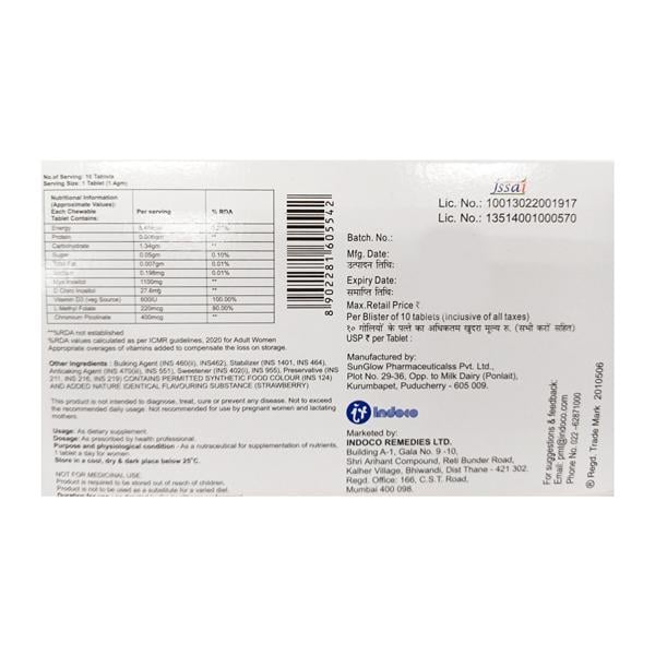 D Chiro Plus Strawberry Flavour Chewable Tablet 10'S - Supplements-Vam