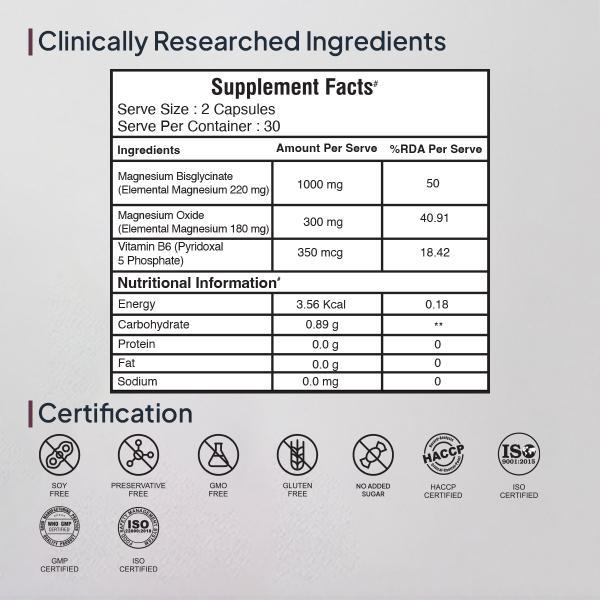 Miduty Magnesium Relax Capsule 60's - Calcium And Minerals