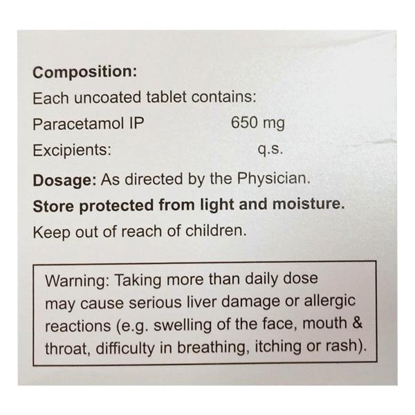 ARISTOMOL 650 Tablet 15's - Fever-Ana
