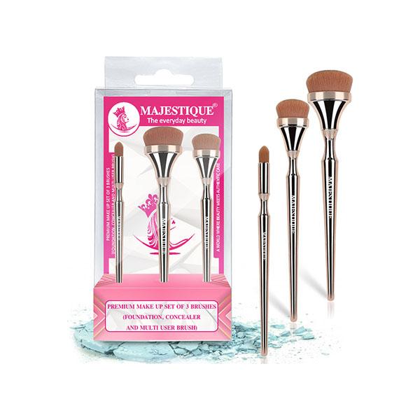 Netmeds | Majestique Foundation, Concealer and Multi-Use Brush, Luminous HD Makeup Brush Set 1's