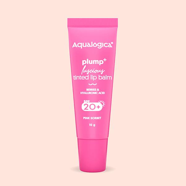 Aqualogica Pink Sorbet Plump + Luscious Tinted Lip Balm With Berries And Hyaluronic Acid 10 gm - Lip Balms