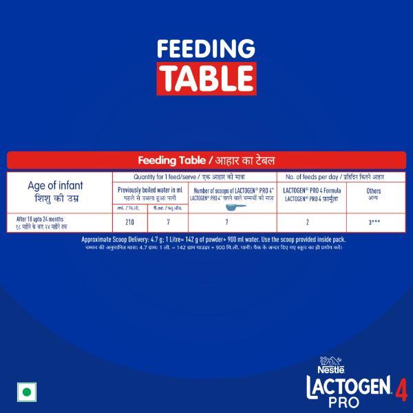 Nestle LACTOGEN PRO 4 Follow Up Formula with Whey Protein, Iron, Vitamin A, C & D (After 18 Months Upto 24 Months) Powder 400 g - Baby And Infant Supplements