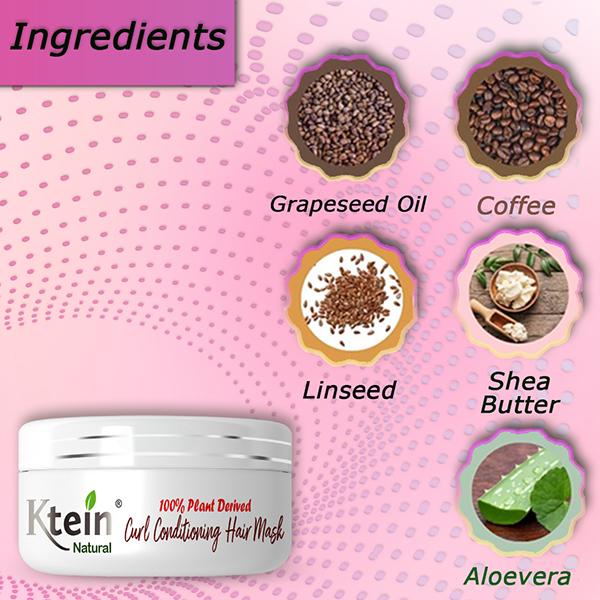 Ktein Natural 100% Plant Derived Curl Conditioning Hair Mask 200 gm - Hair Masks & Packs