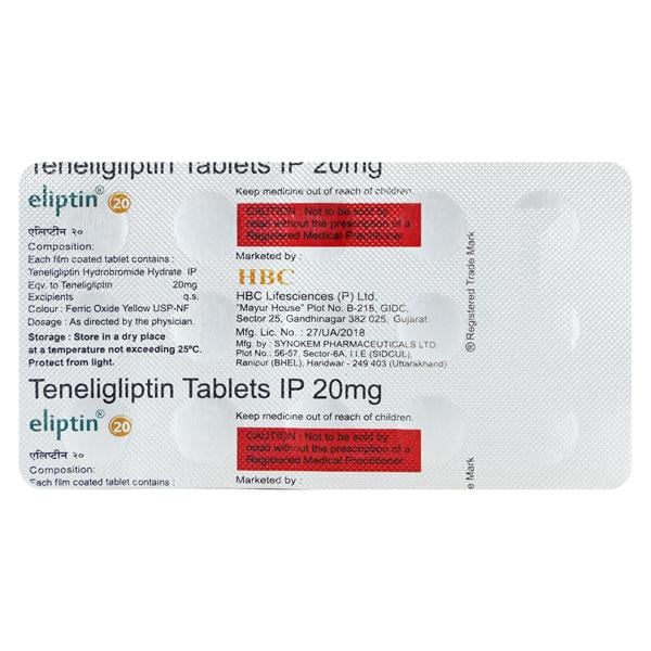 ELIPTIN 20 Tablet 15's - Diabetes-Ant