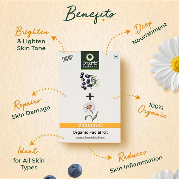 Organic Harvest Brightening Vitamin C Facial Kit 40gm - Face Gels