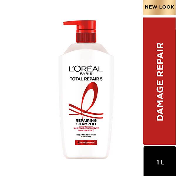 Netmeds | Loreal Paris Total Repair 5 Repairing Shampoo 4 Percent Repair Concentrate with keratin 1000ml