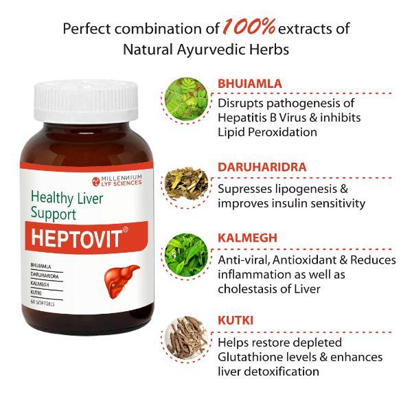 Millennium Lyf Sciences Heptovit Ssoftgels 60's - Pure Herbs