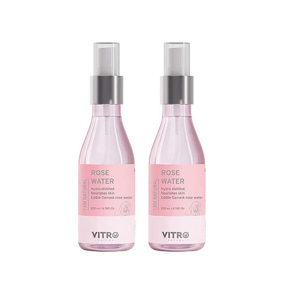 VITRO I AM NATURAL Premium Gulab Jal (Rose Water) Spray (Pack of 2) 400 ml - Face Mists