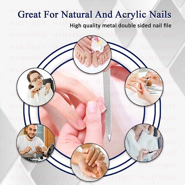 Majestique Nail Filer Elite Accessories, Twin Side Nail Files, Great For Travel Or Home Use - Multicolor 1's - Callus Shavers & Stones