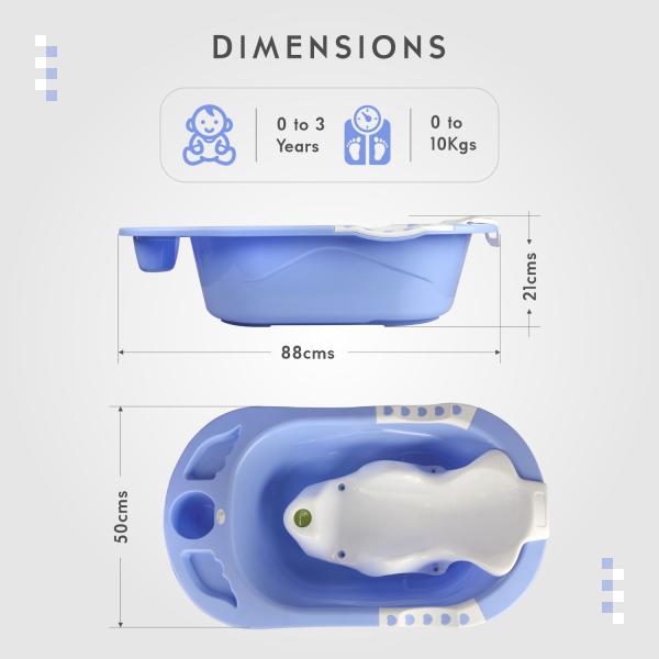 R for Rabbit Kiddie Kingdom Splash With Sling Bath Tub - Purple 1's - Bathing Essentials