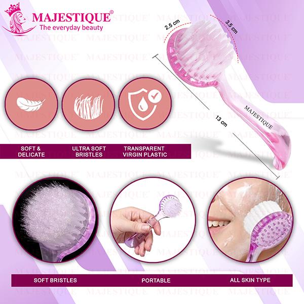 Majestique Pore Cleaning Facial Brush Combo, Remove Blackheads and Massage Skin Cleansing - Multicolor 2's - Massagers