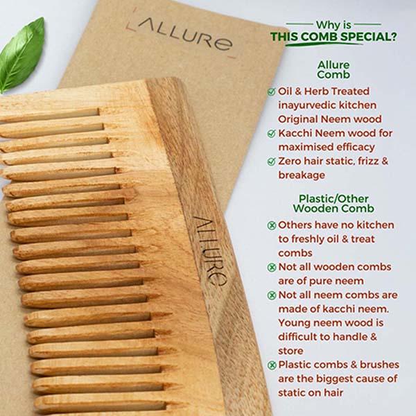 Allure Wooden Neem Comb (CR-01) 1's - Hair Combs