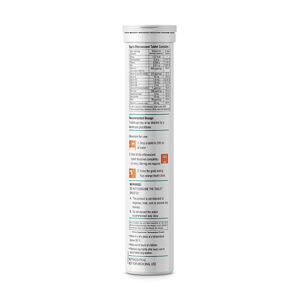 Healthvit Multivitamin Effervescent Tablet - Orange Flavour 20's - Multi-Vitamins