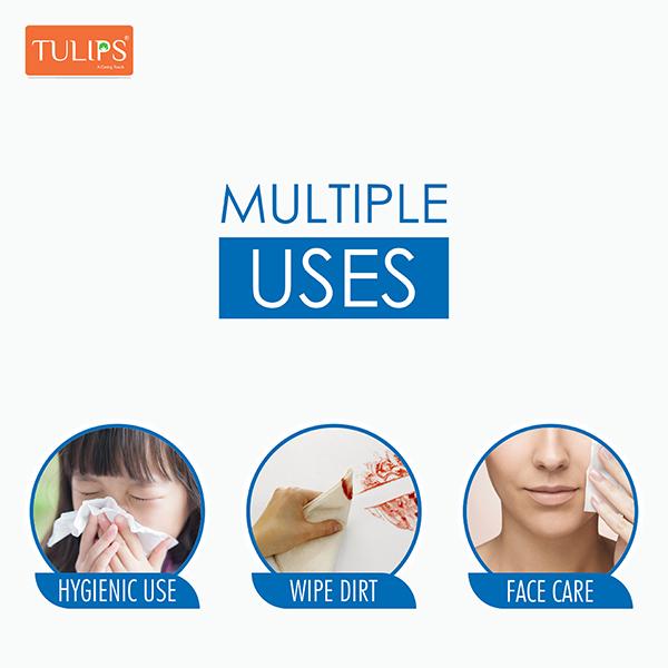 Tulips Facial Tissues 2ply x 100 Pulls 100's - Facial Wipes & Tissues