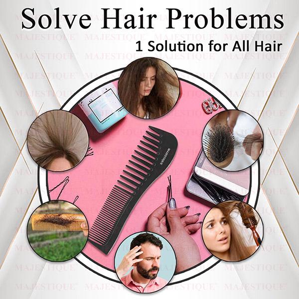 Majestique Compact Styling Comb Detangler Comb, For Curly Hair, Long Hair, Wet Hair Comb For Detangling Comb 1's - Multi-Stylers