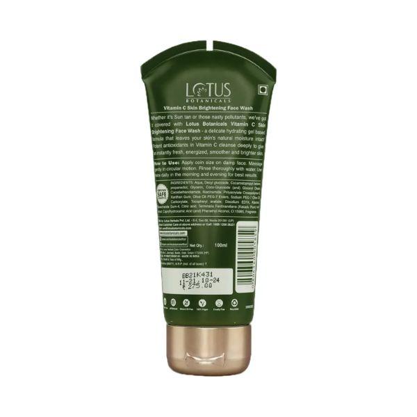 Lotus Botanicals Vitamin C Skin Brightening Face Wash 100ml - Face Wash & Cleansers