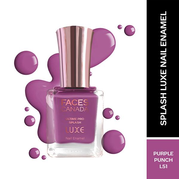 Netmeds | Faces Canada Ultime Pro Splash Luxe Nail Enamel - Purple Punch (L51) 12 ml